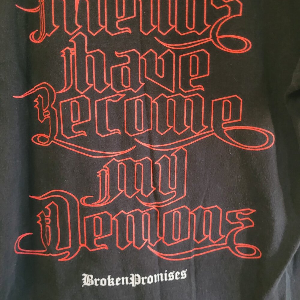 Broken Promises "My Friends Have Become My Demons" Skeleton Graphic Tee - M - Picture 7 of 7